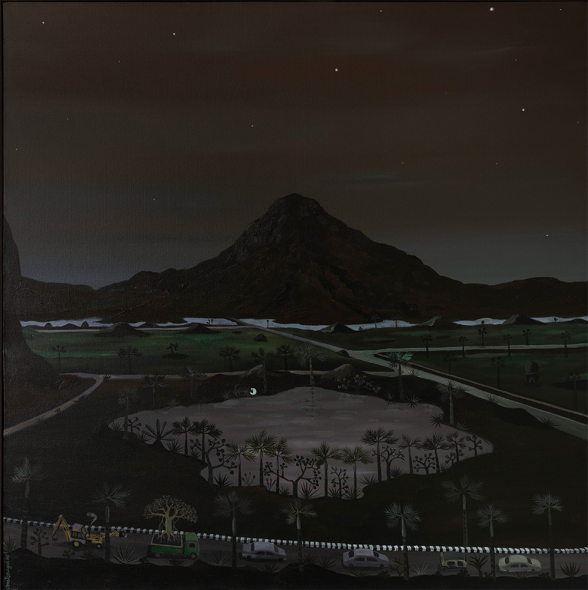 Om Soorya, Untitled, 2008 acrilico su tela, 129 x 129 cm